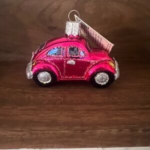 Old World Christmas Buggy Pink Car Ornament